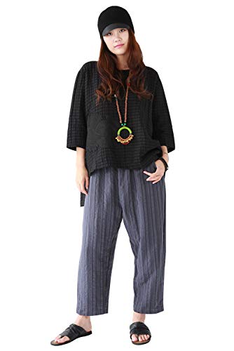 Jiqiuguer Boho  Linen Pants with Pockets