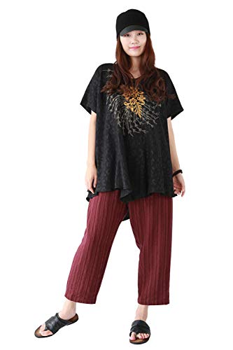 Jiqiuguer Boho Linen Pants with Pockets