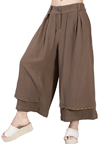 Jiqiuguer Women's Plus Size Double Layers Pants