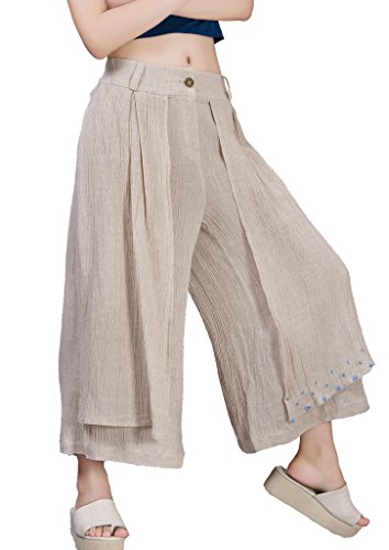Jiqiuguer Women's Plus Size Double Layers Pants